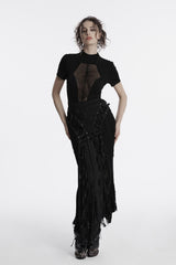 distressed shredded skirt by punk rave