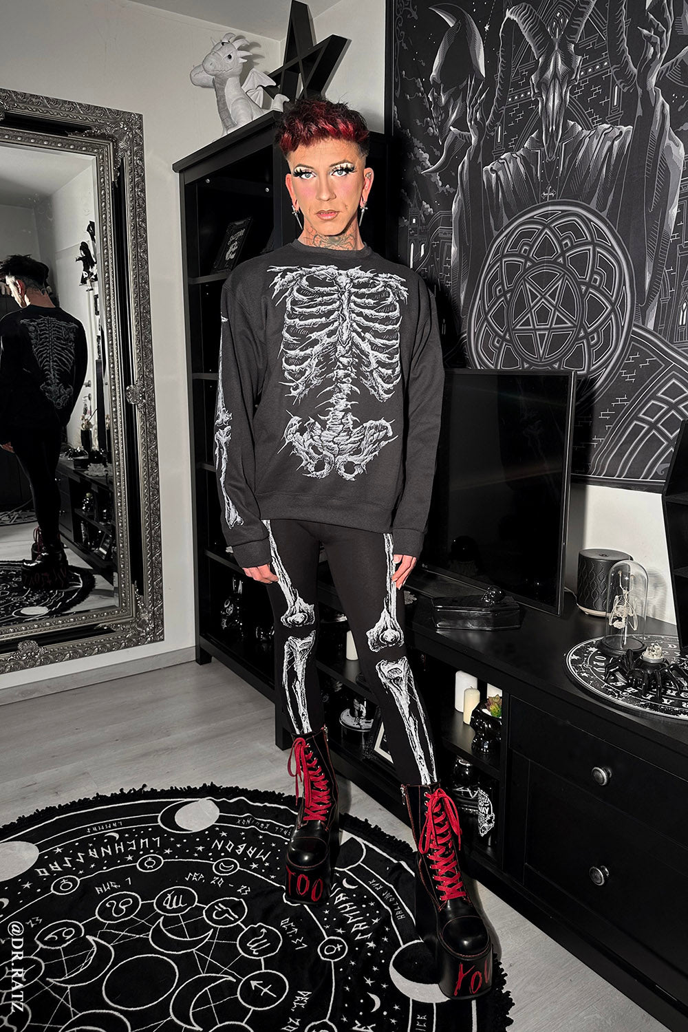 gothic skeleton leggings