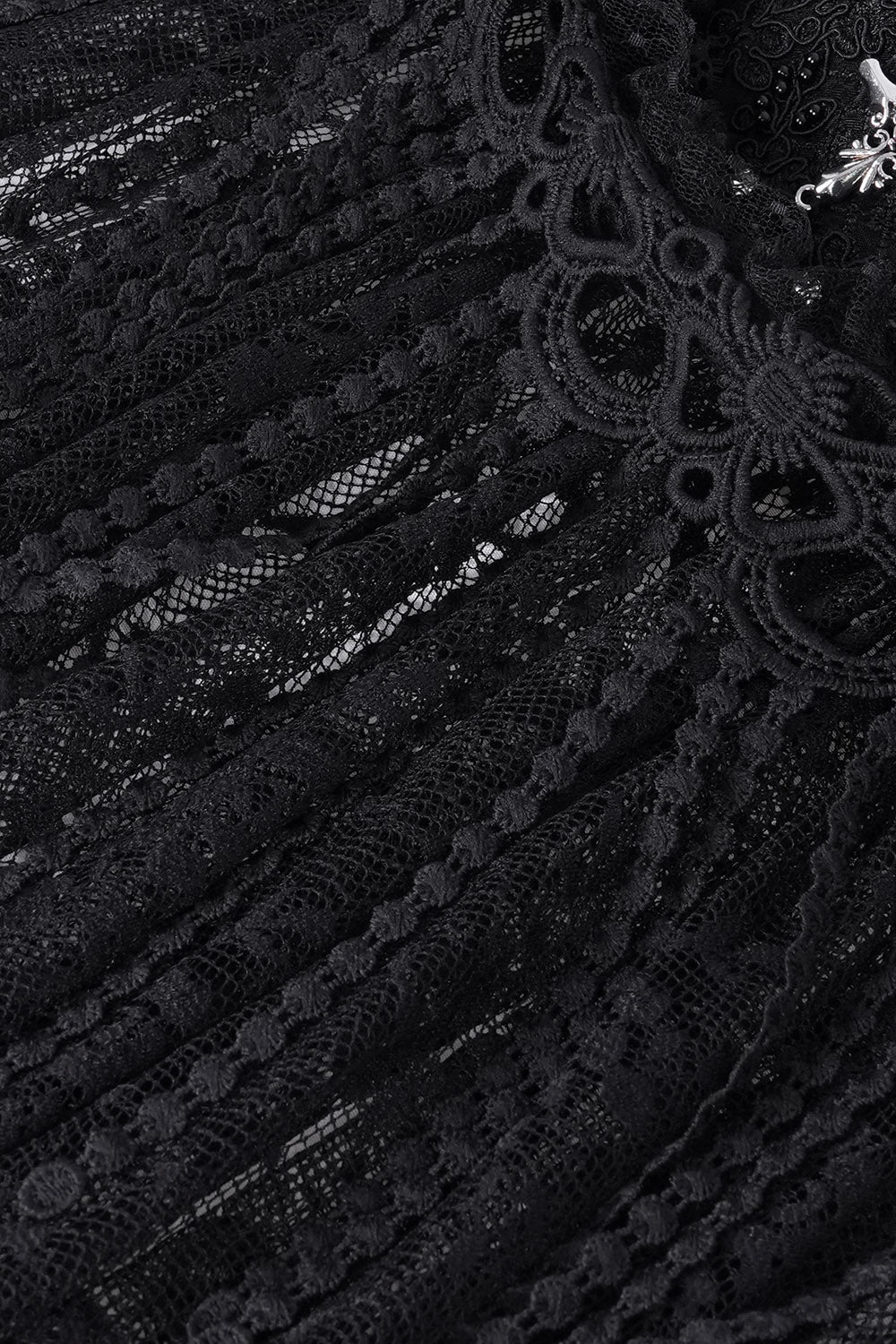 long black lace embroidered gothic veil