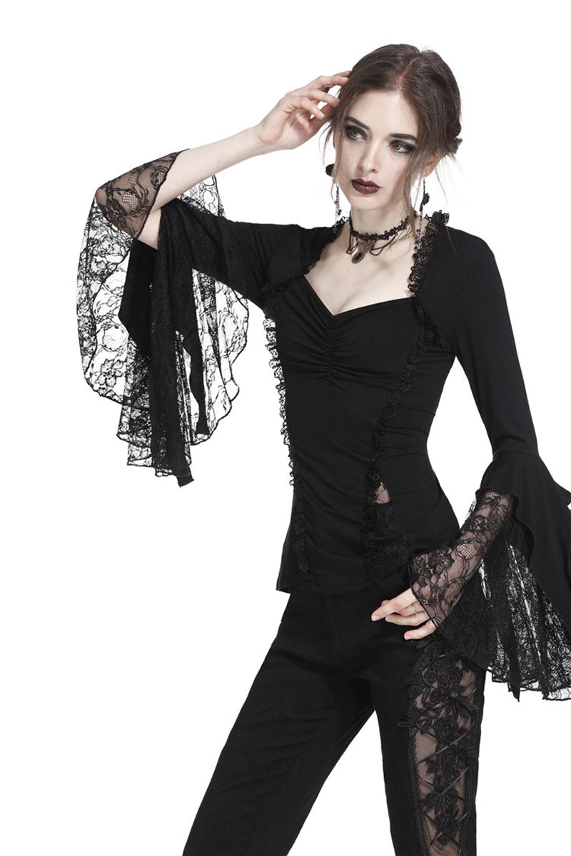 Witching Hour Lace Bell Sleeve Top – VampireFreaks