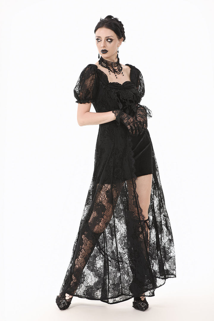 sweetheart neckline long gothic maxi gown