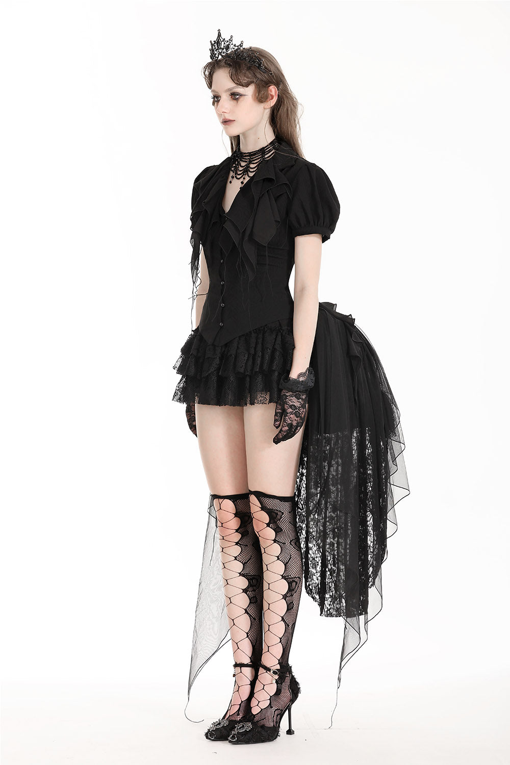 womens high low gothic skirt