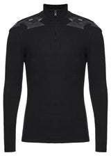 mens black gothic turtleneck top