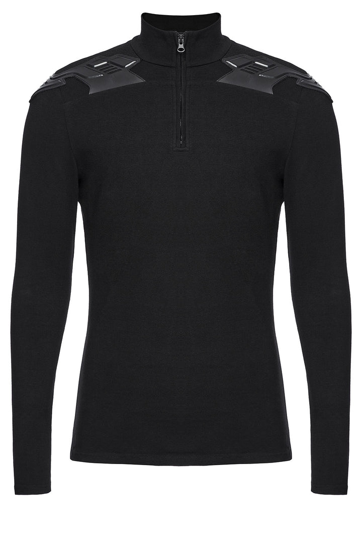 mens black gothic turtleneck top