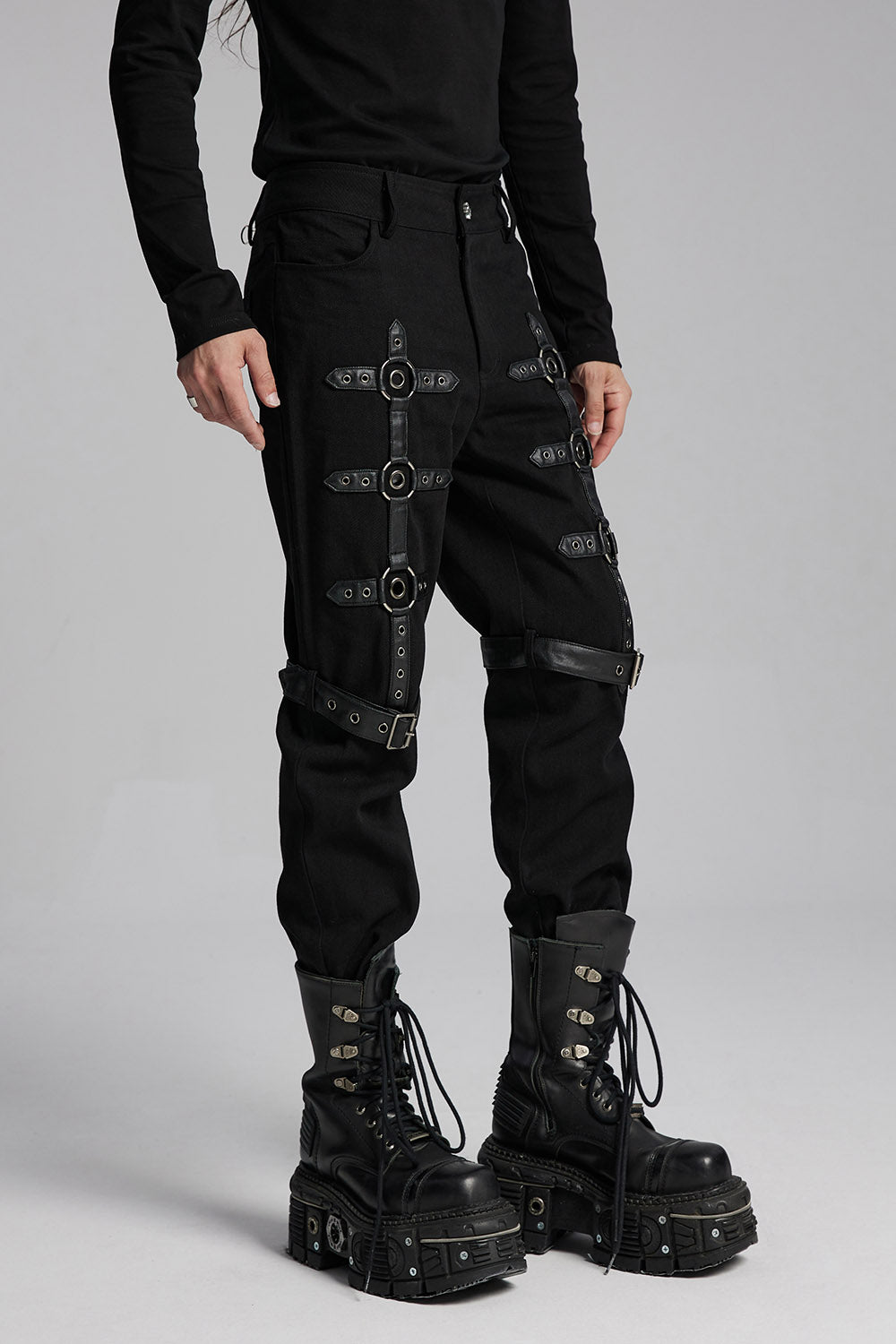 Black Oil Buckle Pants – VampireFreaks