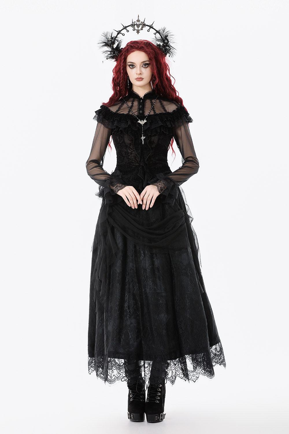 victorian ruffled long sleeve top
