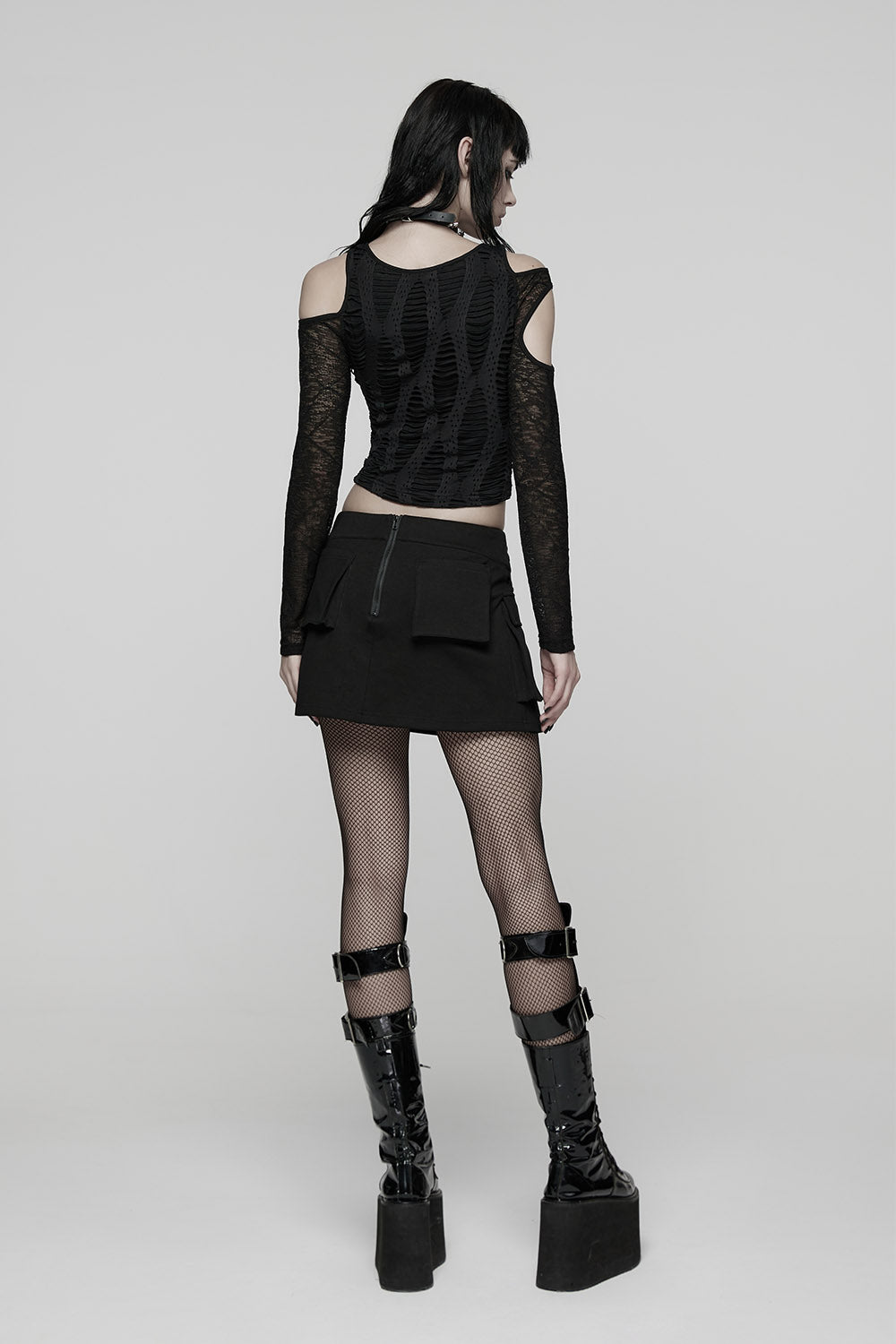 womens whimsigoth mesh goth crop top