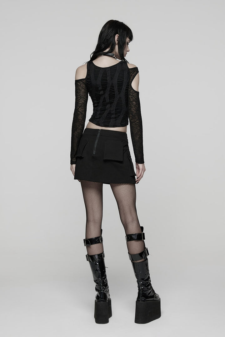 womens whimsigoth mesh goth crop top