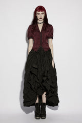 puff sleeve striped steampunk blouse