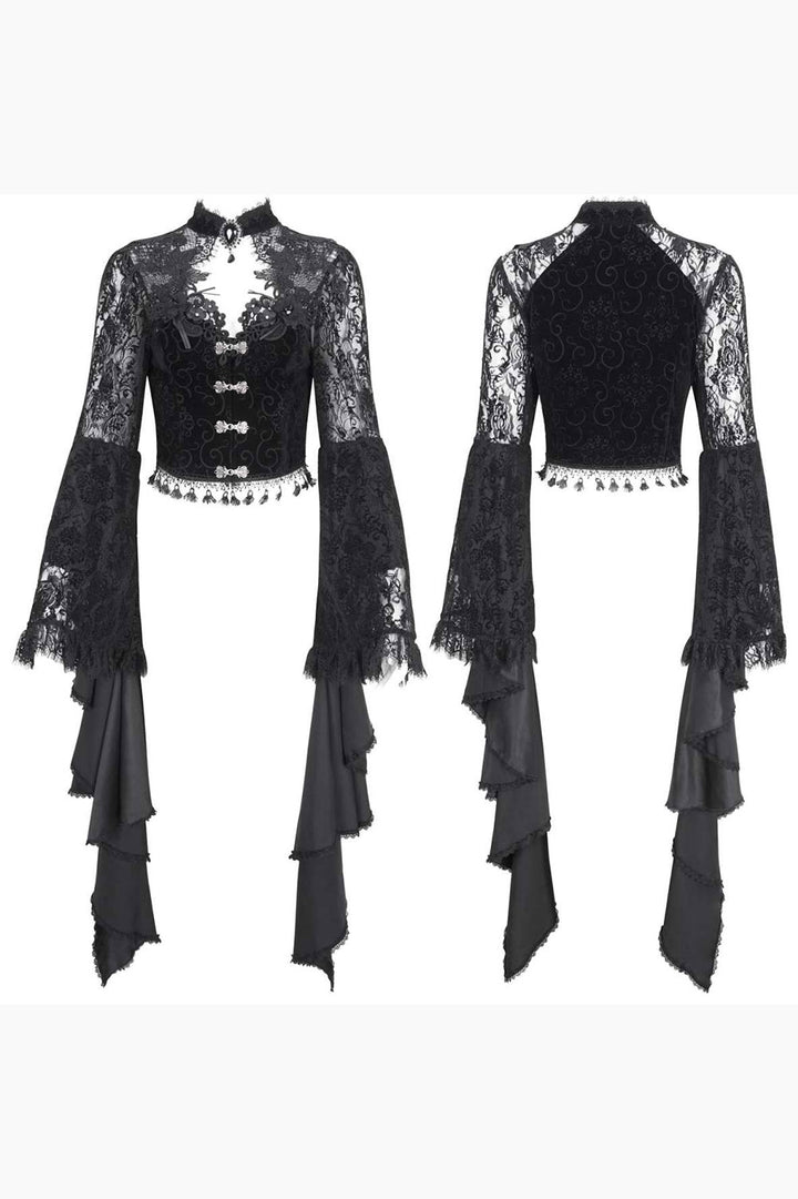 womens vampire goth velvet crop top