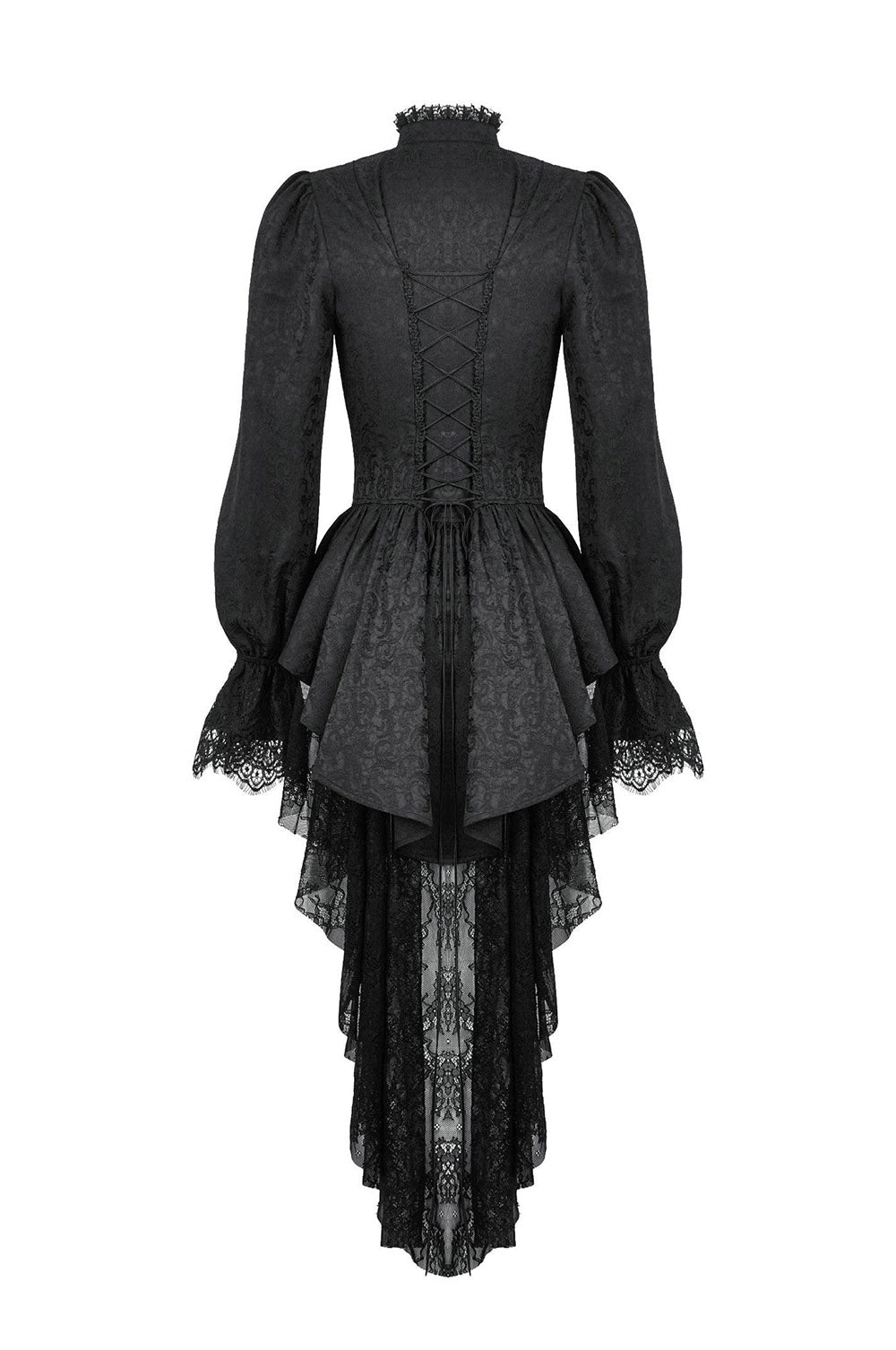 peplum hem long gothic victorian jacket with lace hem