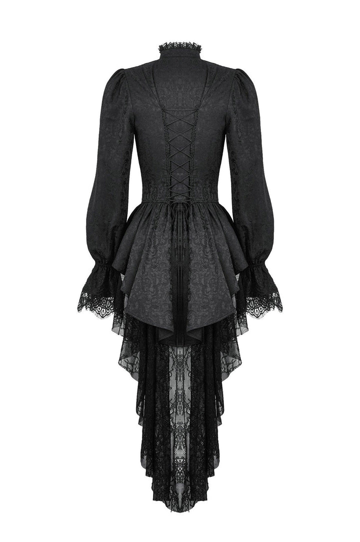 peplum hem long gothic victorian jacket with lace hem