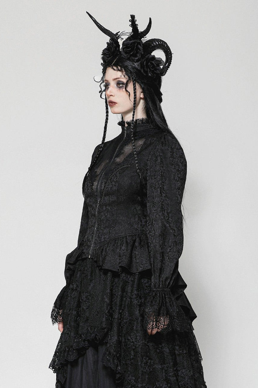 dark in love peplum hem long gothic victorian jacket