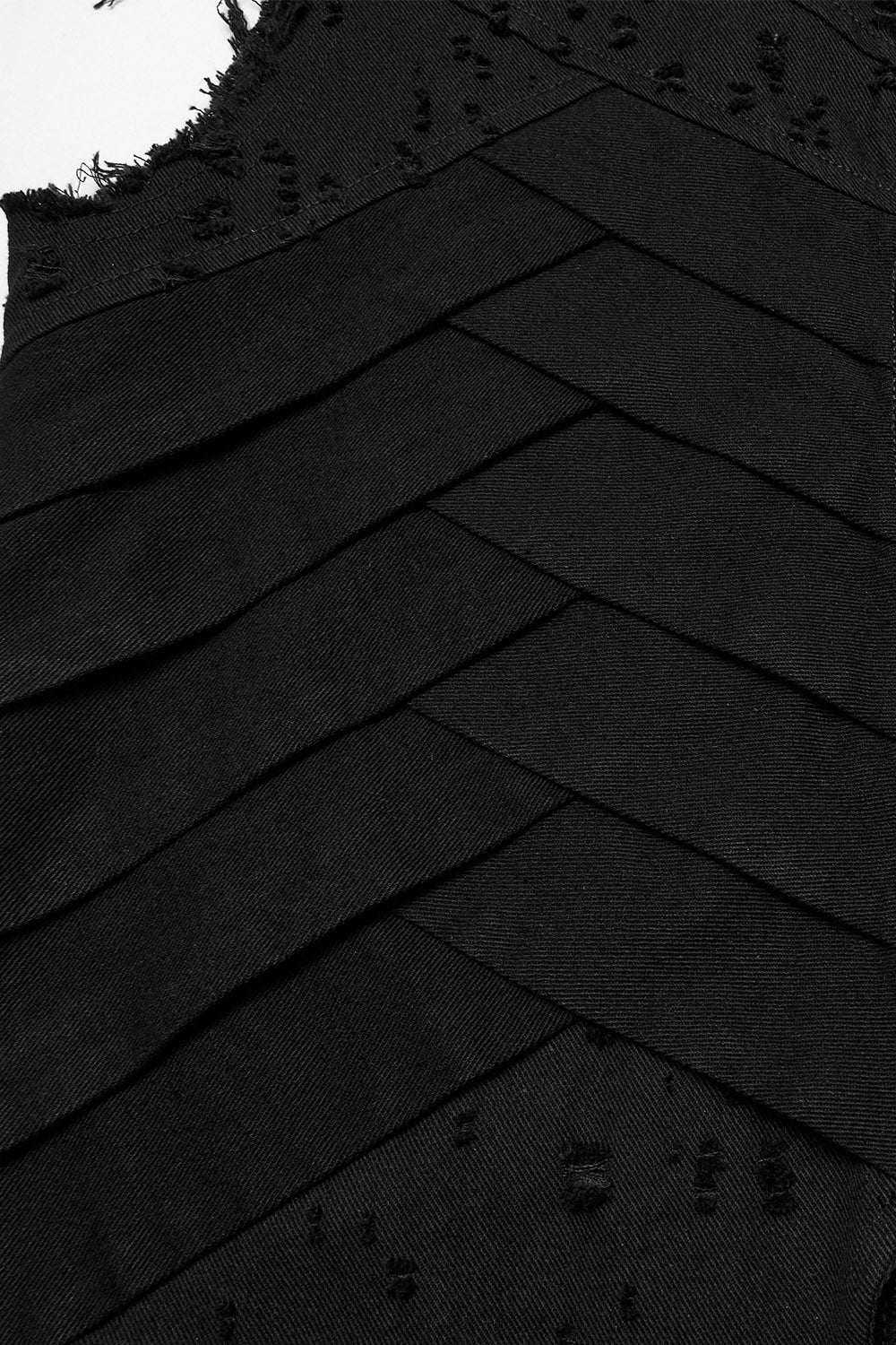 mens distressed black pleated gothic sleeveless jacket 
