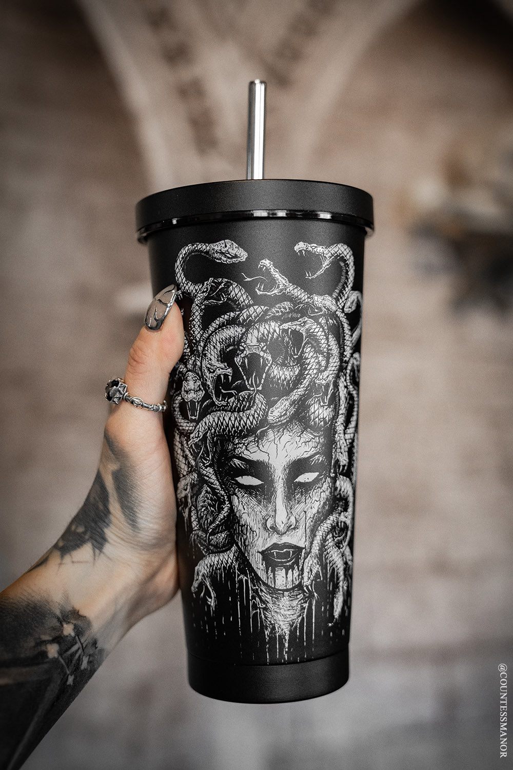 gothic heavy metal horror to go coffee cup 