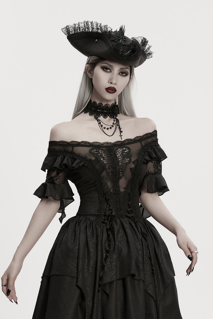 black  rose lace choker necklace