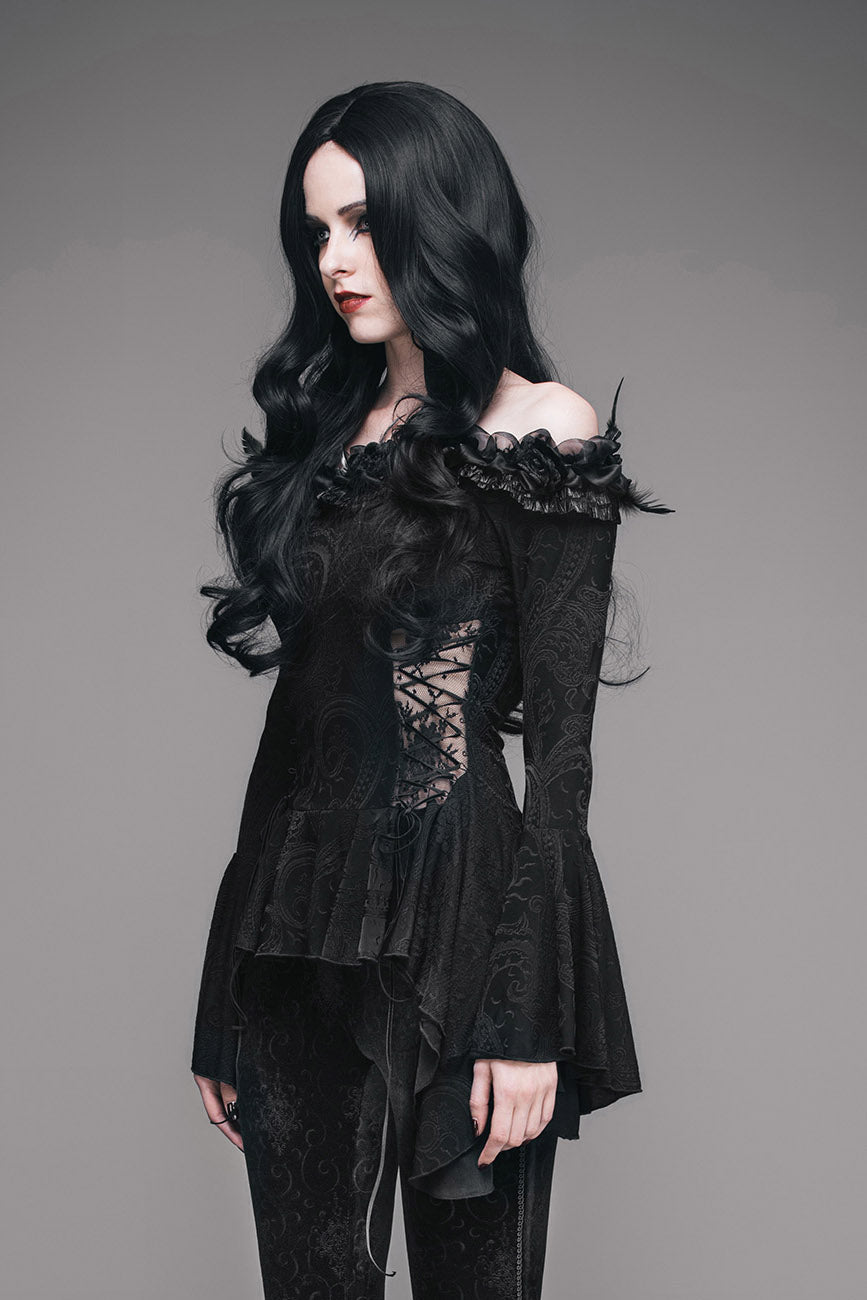 Gothic Coquette Off Shoulder Top