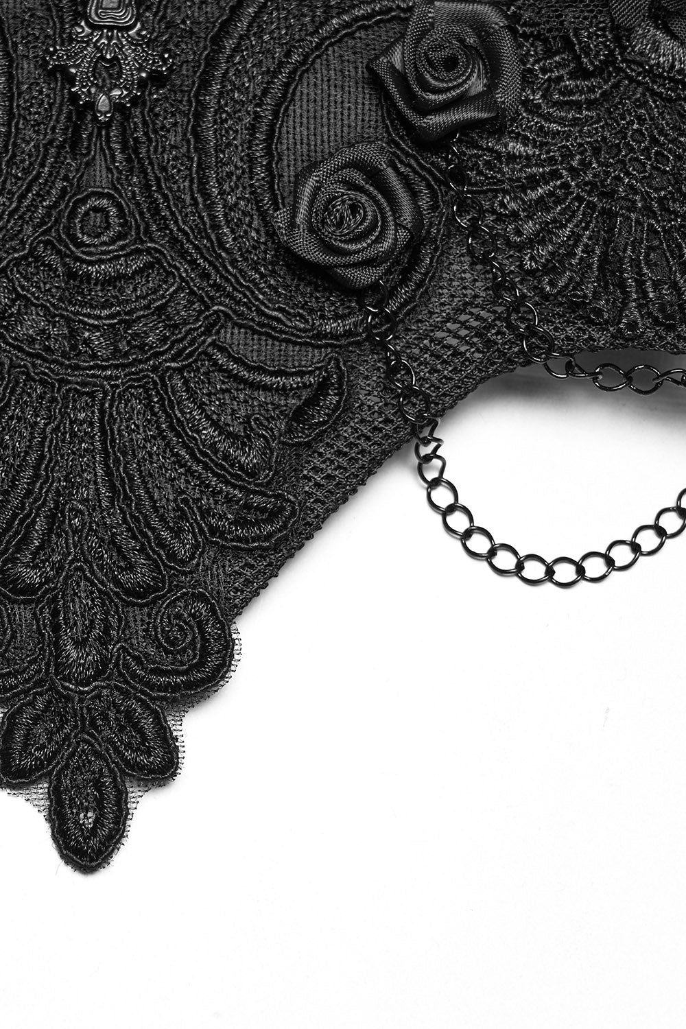 elegant embroidered black lace corset by devil fashion 