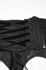 dark fantasy embroidered black lace corset by devil fashion 