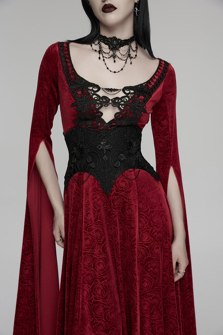 vampire goth embroidered black lace corset