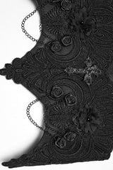romantic embroidered black lace corset by devil fashion 
