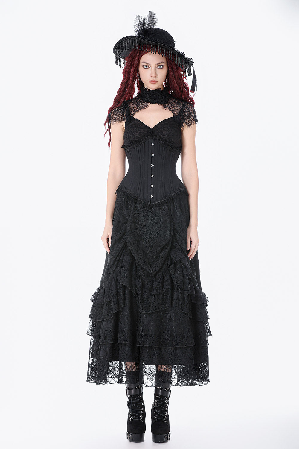 lace gothic underbust corset