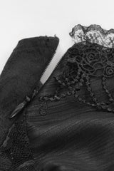 fabric floral embroidered gothic top