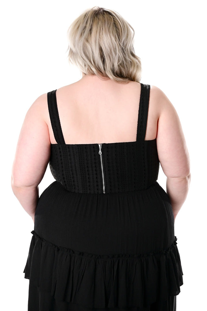 black plus size gothic corset top