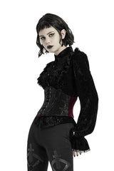 romantic floral red and black gothic corset