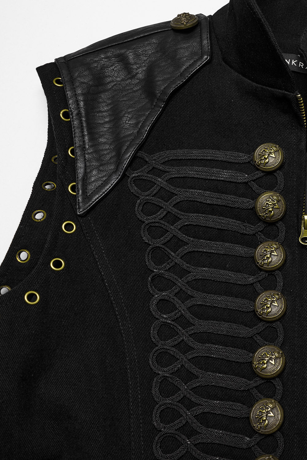 antiqued military goth waistcoat