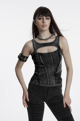 womens distressed tank top