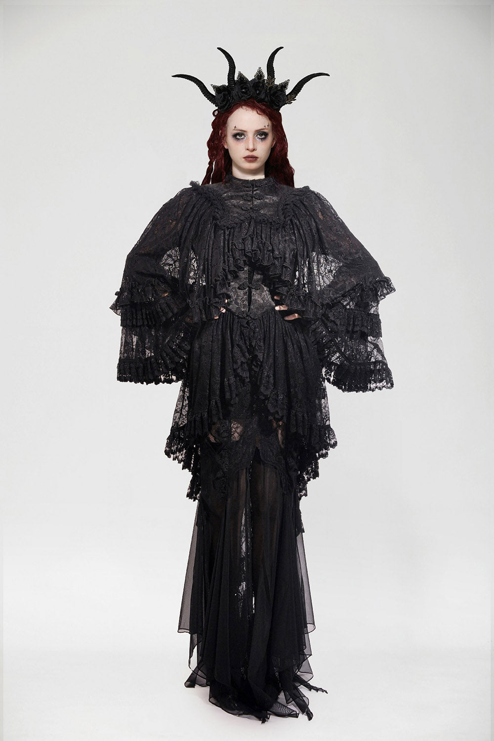ruffled vampire goth cape
