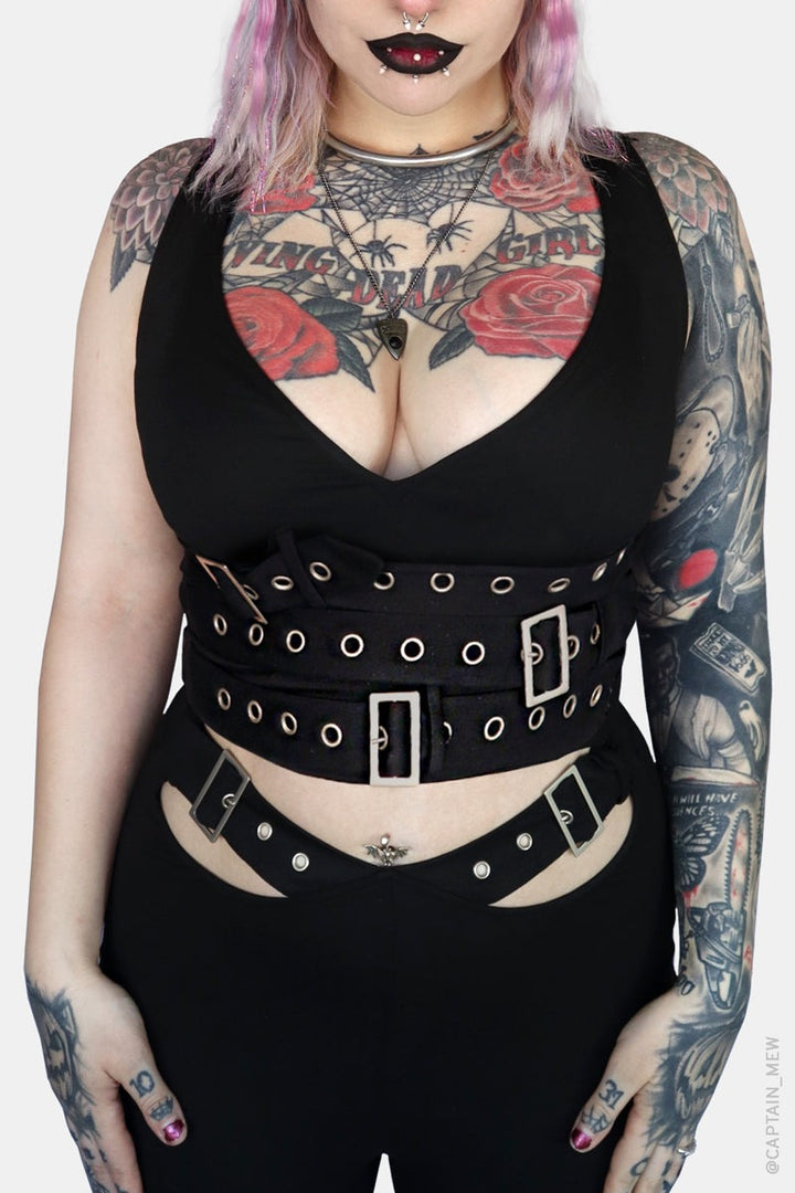 goth raver crop top