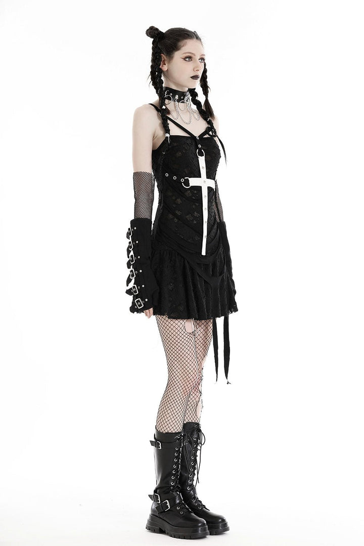 Gothic Cross Distressed Dress - dresses - VampireFreaks - Dark In Love