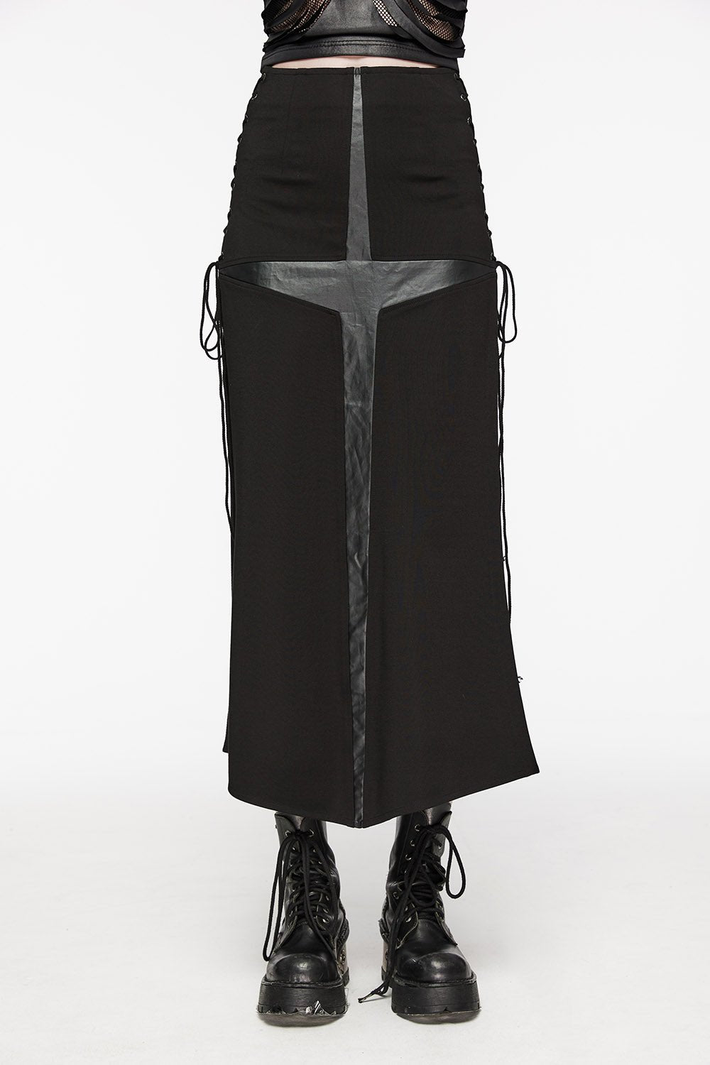 Gothic Cross High - Waisted Maxi Skirt - skirts - VampireFreaks - Punk Rave