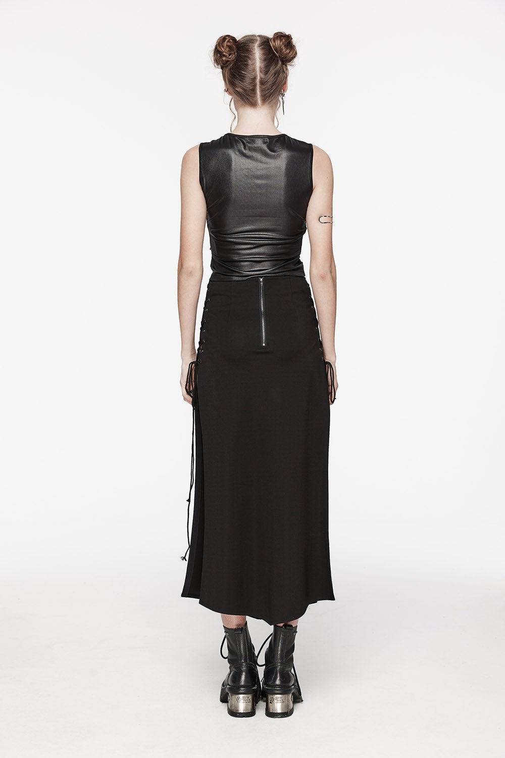 Gothic Cross High - Waisted Maxi Skirt - skirts - VampireFreaks - Punk Rave