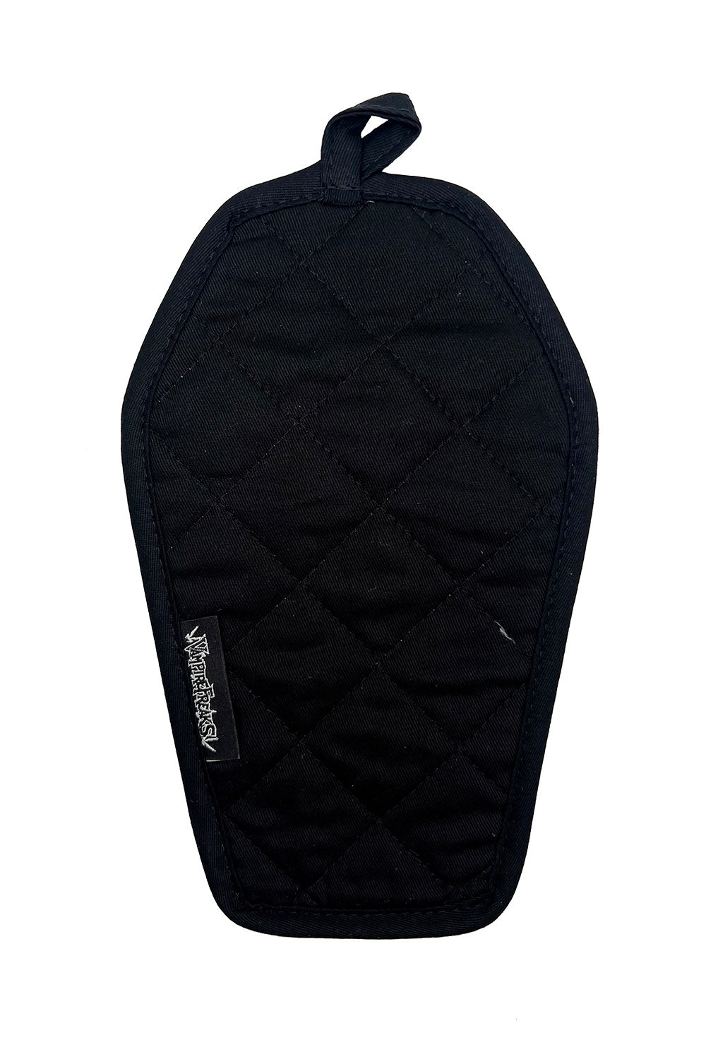 black quilted coffin pot holder