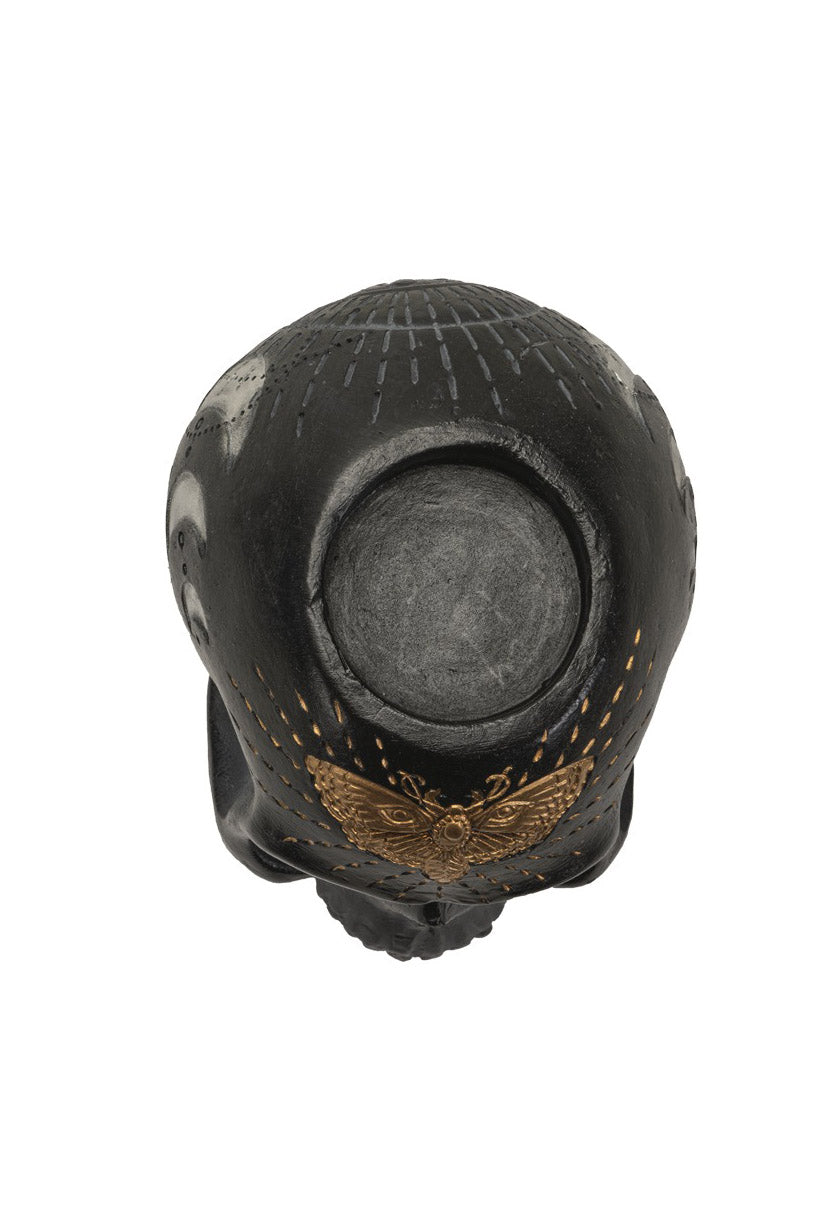 occult skull shaped candle holder