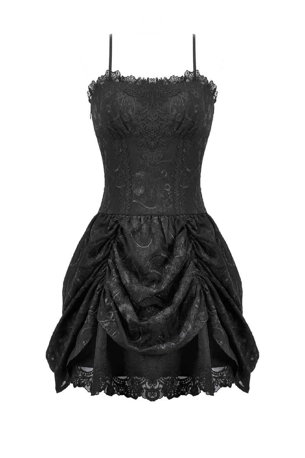 short gothic lace black mini dress