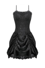 short gothic lace black mini dress