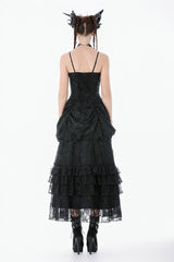 romantic gothic lace black mini dress