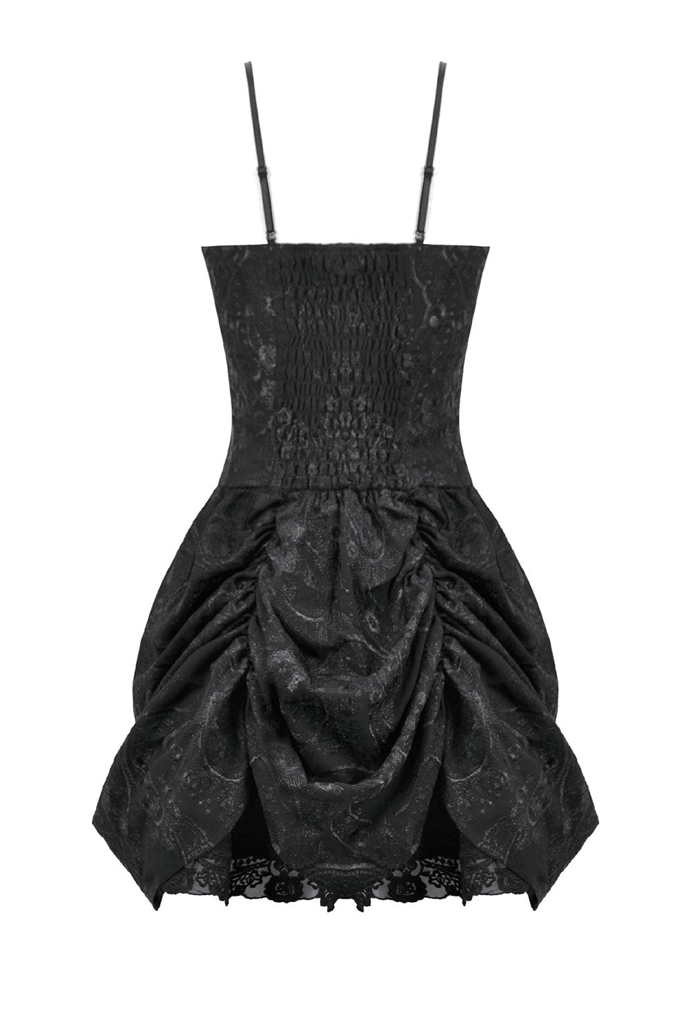 draped gothic lace black mini dress