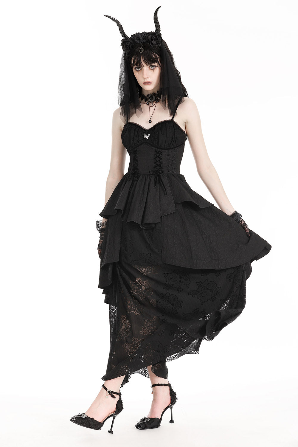 womens high waisted gothic dress