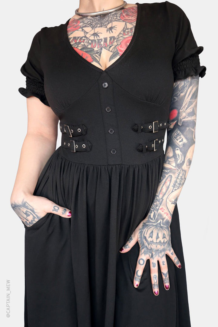 womens plus size puffed sleeve gothic dress