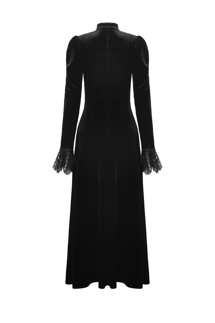gothic old fashioned black velvet victorian gothic dress