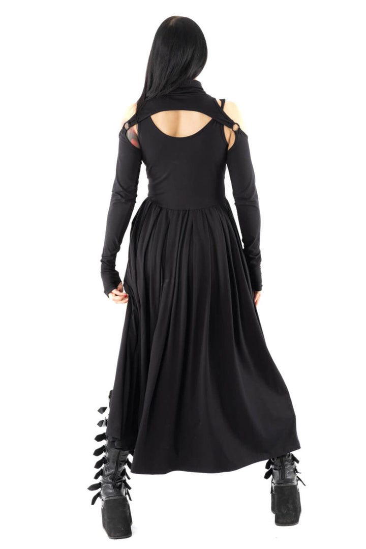 womens black gothic dress with bolero shrug