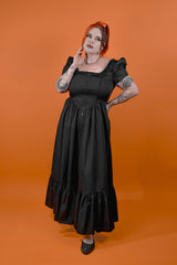 v-shaped waist vintage gothic cotton dress by lively ghosts