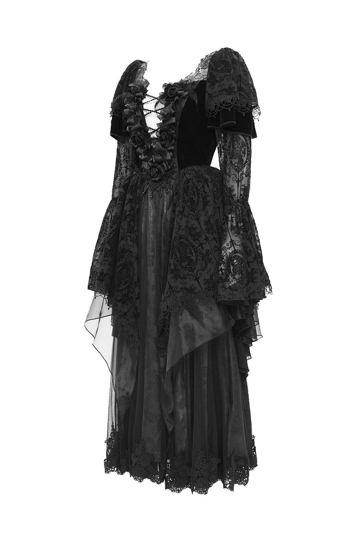 floral lace gothic wedding dress