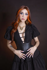 womens short mini whimsical deep v-neck dress by witchwood bags