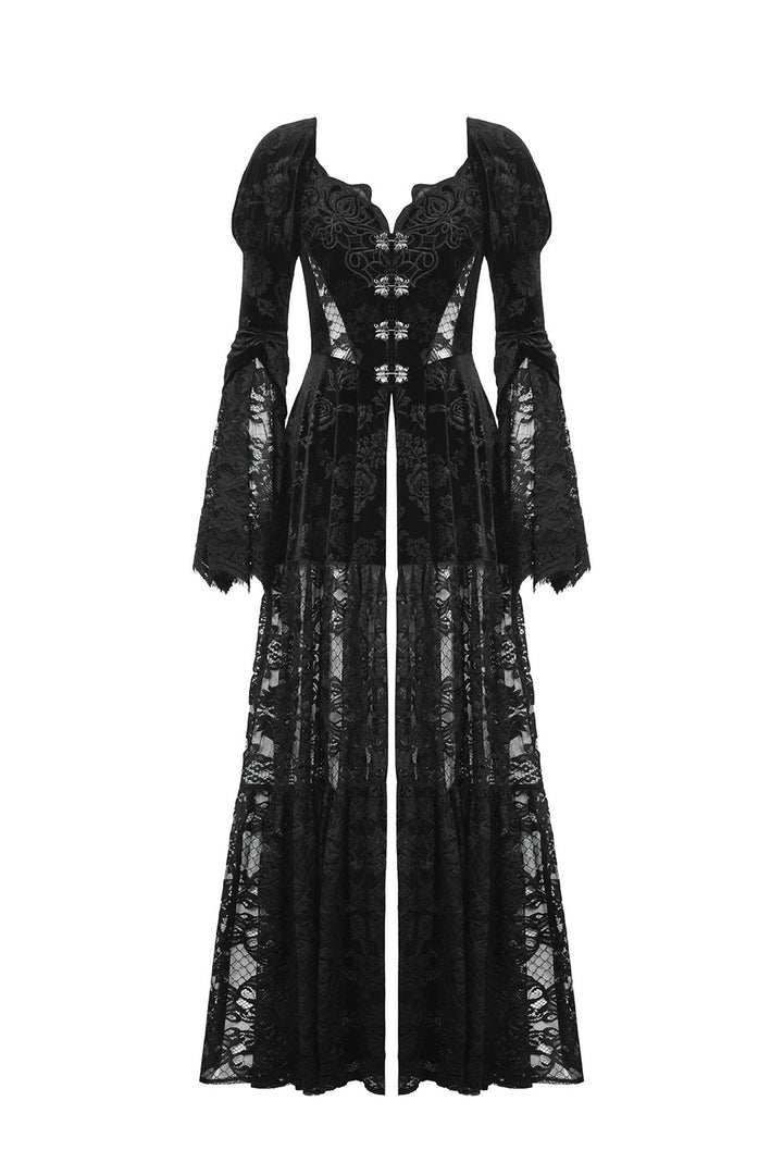 gothic lace dress with front clasp closure 